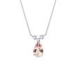 NECKLACE WITH BRILLIANTS AND MORGANITE IN WHITE GOLD - MORGANITE NECKLACES - NECKLACES