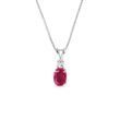 RUBY AND DIAMOND 14CT WHITE GOLD PENDANT - RUBY NECKLACES - NECKLACES