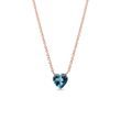 HEART-SHAPED LONDON TOPAZ PENDANT IN ROSE GOLD - TOPAZ NECKLACES - NECKLACES