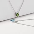 NECKLACE DROP IN WHITE GOLD WITH MOLDAVITE - MOLDAVITE NECKLACES - NECKLACES