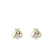 BOUCLES D'OREILLES COCCINELLE EN OR JAUNE AVEC DIAMANTS - BOUCLES D'OREILLES POUR ENFANTS - BOUCLES D'OREILLES