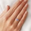 BAGUE DE FIANÇAILLES EN OR BLANC AVEC TANZANITE ET DIAMANTS - BAGUES EN TANZANITE - BAGUES