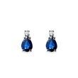 DIAMOND AND SAPPHIRE EARRINGS IN WHITE GOLD - SAPPHIRE EARRINGS - EARRINGS