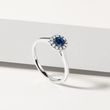 HALO-RING MIT BLAUEM SAPHIR UND DIAMANTEN IN WEISSGOLD - RINGE MIT SAPHIR - RINGE