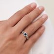 LUXURY SAPPHIRE AND DIAMOND RING IN WHITE GOLD - SAPPHIRE RINGS - RINGS