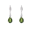 EARRINGS WITH MOLDAVITE AND BRILLIANTS IN WHITE GOLD - MOLDAVITE EARRINGS - EARRINGS