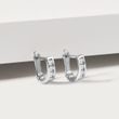 WHITE GOLD DIAMOND HUGGIE EARRINGS - DIAMOND EARRINGS - EARRINGS