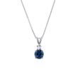 SAPPHIRE AND DIAMOND NECKLACE IN 14K WHITE GOLD - SAPPHIRE NECKLACES - NECKLACES