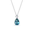 WHITE GOLD PENDANT WITH TOPAZ AND DIAMOND - TOPAZ NECKLACES - NECKLACES