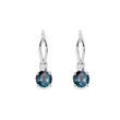 BOUCLES D'OREILLES EN OR BLANC AVEC TOPAZE LONDON ET DIAMANTS - BOUCLES D'OREILLES EN TOPAZE - BOUCLES D'OREILLES