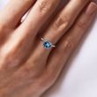 WHITE GOLD RING WITH TOPAZ IN A CUSHION CUT - TOPAZ RINGS - RINGS