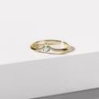 YELLOW GOLD CHEVRON RING WITH TWO DIAMONDS - WOMEN'S WEDDING RINGS - WEDDING RINGS