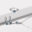 LONDON TOPAZ AND DIAMOND WHITE GOLD EARRINGS - TOPAZ EARRINGS - EARRINGS