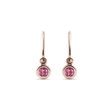 BOUCLES D'OREILLES POUR ENFANTS EN OR ROSE AVEC TOURMALINES - BOUCLES D'OREILLES POUR ENFANTS - BOUCLES D'OREILLES