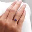 WHITE GOLD RING WITH TANZANITE IN A TEADROP CUT - TANZANITE RINGS - RINGS
