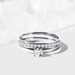 WEDDING RING SET IN WHITE GOLD - SET: VERLOBUNGS- UND TRAURING - VERLOBUNGSRINGE