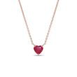 HEART SHAPED RUBY NECKLACE IN ROSE GOLD - RUBY NECKLACES - NECKLACES