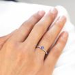 ENGAGEMENT RING IN WHITE GOLD WITH TANZANITE AND DIAMONDS - TANZANITE RINGS - RINGS