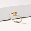 CITRINE AND DIAMOND RING IN YELLOW GOLD - CITRINE RINGS - RINGS