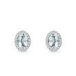 AQUAMARINE AND DIAMOND OVAL EARRINGS IN WHITE GOLD - AQUAMARINE EARRINGS - EARRINGS