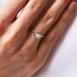 RING OF ROSE GOLD WITH GREEN AMETHYST - AMETHYST RINGS - RINGS