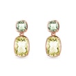 LEMON QUARTZ AND GREEN AMETHYST EARRINGS IN ROSE GOLD - AMETHYST EARRINGS - EARRINGS