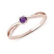 ORIGINAL ROSE GOLD RING WITH AMETHYST - AMETHYST RINGS - RINGS