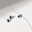OVAL SAPPHIRE AND DIAMOND EARRINGS IN WHITE GOLD - SAPPHIRE EARRINGS - EARRINGS