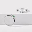 EMERALD RING WITH DIAMONDS IN WHITE GOLD - EMERALD RINGS - RINGS