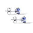 PUCES D'OREILLES EN OR BLANC AVEC TANZANITE - BOUCLES D’OREILLES EN TANZANITE - BOUCLES D'OREILLES