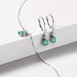 MODERN WHITE GOLD EARRINGS WITH EMERALDS AND DIAMONDS - EMERALD EARRINGS - EARRINGS