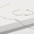 PEARL AND DIAMOND BRACELET IN YELLOW GOLD - PEARL BRACELETS - PEARL JEWELRY