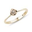 CHAMPAGNE DIAMOND RING IN YELLOW GOLD - FANCY DIAMOND ENGAGEMENT RINGS - ENGAGEMENT RINGS