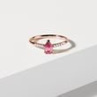 BAGUE EN OR ROSE AVEC TOURMALINE ROSE ET DIAMANTS - BAGUES EN TOURMALINE - BAGUES