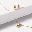 CITRINE AND DIAMOND PENDANT IN YELLOW GOLD - CITRINE NECKLACES - NECKLACES
