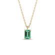 RECTABGLE EMERALD GOLD NECKLACE - EMERALD NECKLACES - NECKLACES