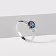 RING WITH TOPAZ AND DIAMONDS IN WHITE GOLD - TOPAZ RINGS - RINGS