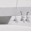 BOUCLES D'OREILLES ENDIAMANTÉES D'OR BLANC AVEC TANZANITES - BOUCLES D’OREILLES EN TANZANITE - BOUCLES D'OREILLES