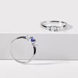 ROBUST SAPPHIRE RING WITH DIAMONDS IN WHITE GOLD - SAPPHIRE RINGS - RINGS