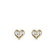 HEART EARRINGS WITH DIAMONDS IN GOLD - DIAMOND STUD EARRINGS - EARRINGS