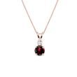 COLLIER EN OR ROSE 14 CARATS AVEC GRENADE - COLLIERS AVEC GRENAT - COLLIERS