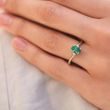 EMERALD AND DIAMOND GOLD RING - EMERALD RINGS - RINGS