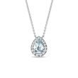 ELEGANT DIAMOND NECKLACE WITH AQUAMARINE IN WHITE GOLD - AQUAMARINE NECKLACES - NECKLACES