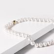 ELEGANT PEARL NECKLACE WITH YELLOW GOLD CLASP - PEARL NECKLACES - PEARL JEWELRY