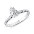 WHITE GOLD RING WITH 0,7CT DROP DIAMOND AND BRILLIANT CUT DIAMONDS - DIAMOND ENGAGEMENT RINGS - ENGAGEMENT RINGS