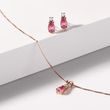 TOURMALINE EARRINGS WITH DIAMONDS IN ROSE GOLD - TOURMALINE EARRINGS - EARRINGS