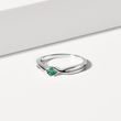 WHITE GOLD RING WITH A GREEN EMERALD - EMERALD RINGS - RINGS