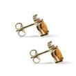 BOUCLES D'OREILLES EN OR JAUNE SERTIES DE CITRINES ET DE DIAMANTS - BOUCLES D'OREILLES EN CITRINE - BOUCLES D'OREILLES