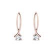 BOUCLES D'OREILLES DOUBLE RUBAN EN OR ROSE AVEC DIAMANTS - BOUCLES D'OREILLES EN DIAMANT - BOUCLES D'OREILLES