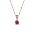 RUBY RIBBON NECKLACE IN ROSE GOLD - RUBY NECKLACES - NECKLACES